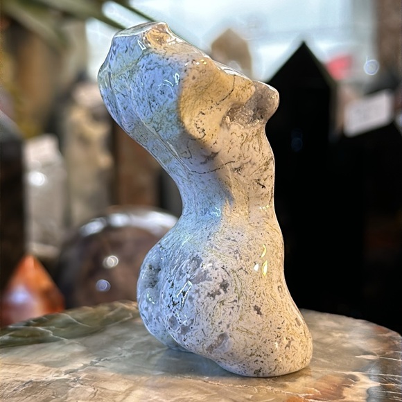 Ocean Jasper Crystal Female Body Carving With Druzy! - Picture 9 of 10
